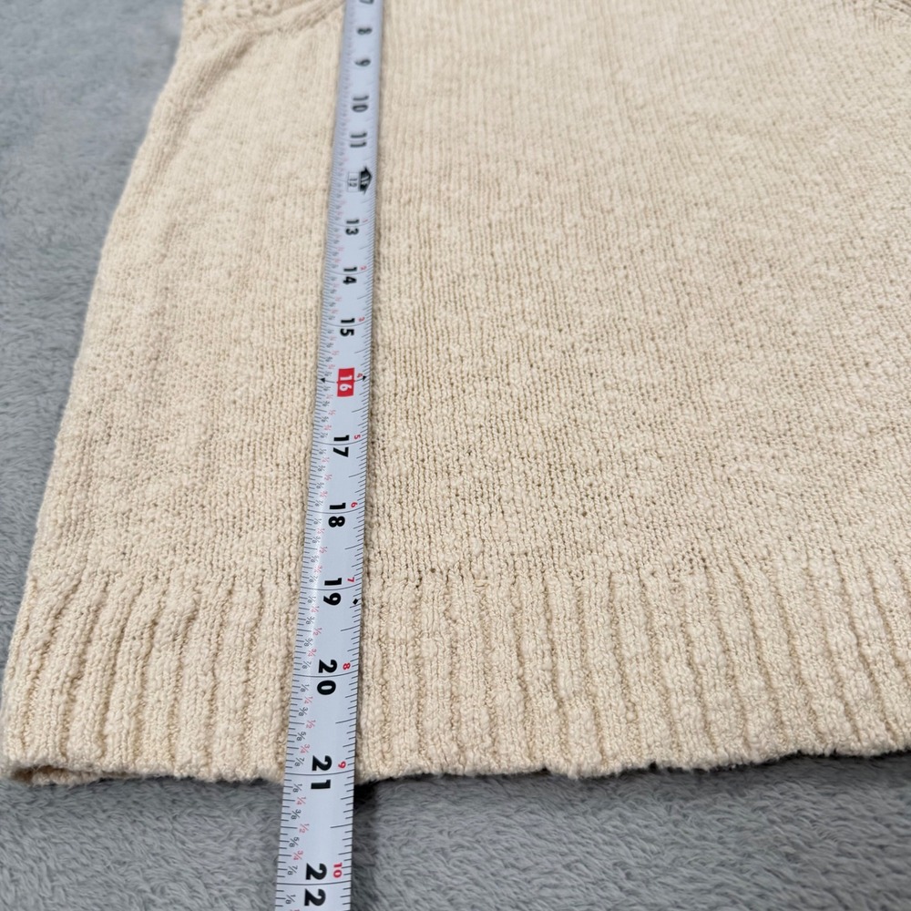 J.Crew Knit Sleeveless Shirt Women XS Ivory Beige Cotton Blend Sweater Shell Top - Picture 6 of 7